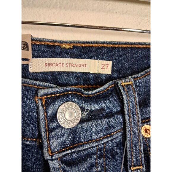NWT Levi's Denim Blue Jeans Ribcage Straight Size 27x32 - Picture 7 of 9